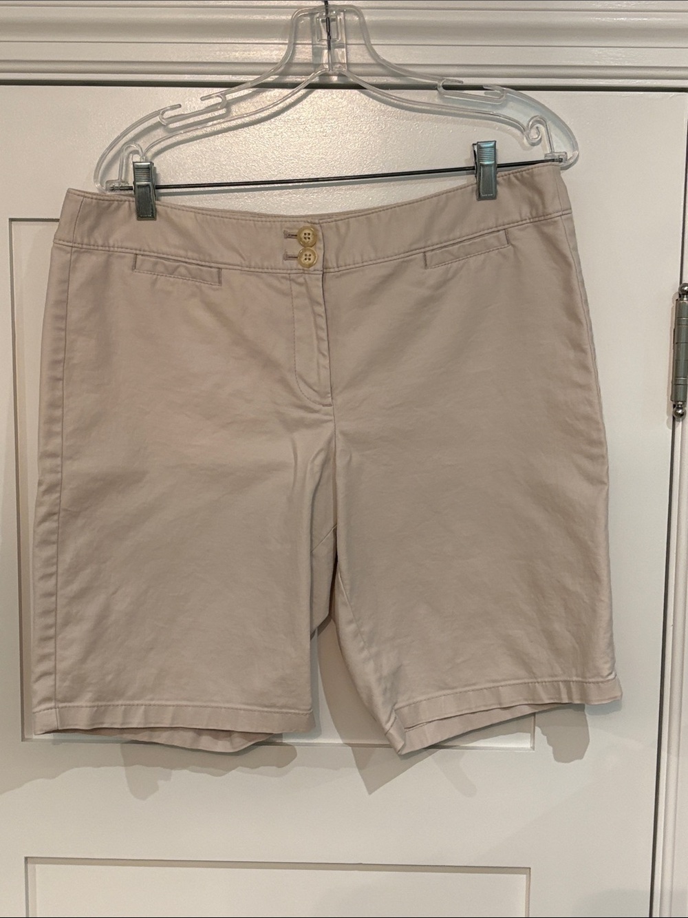 Ann Taylor Beige Stretch Bermuda Shorts